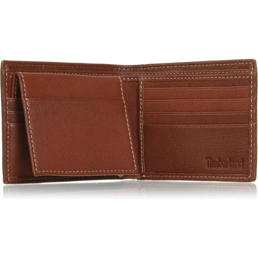 Men's Imported Genuine Leather Luxury Brown Billfold Pockets Wallet Card Design
